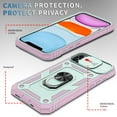 thumbnail image 6 of iPhone 11 Case,Dteck Shockproof Rubber Slide Camera Lens Protection Hybrid PC Ring Holder Kickstand Card Slot Design Cover For Apple iPhone 11 6.1-inch,Green+Pink, 6 of 9