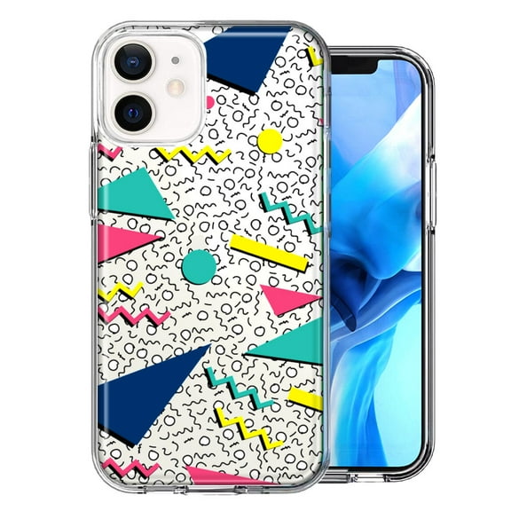 MUNDAZE for Apple iPhone 11 90's Swag Shapes Design Double Layer Phone Case Cover