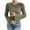 Army Green, variant on hotojiny Womens Knit Tops Spring Trendy Flared Long Sleeve Ribbed Shirts Casual Crewneck Solid Color Blouse