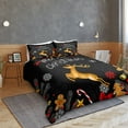 thumbnail image 5 of Move Over Christmas Duvet Cover Set Boys Girls Bedding Sets Queen Gold Deer Snowflake Pattern Microfiber No Filling, 5 of 8