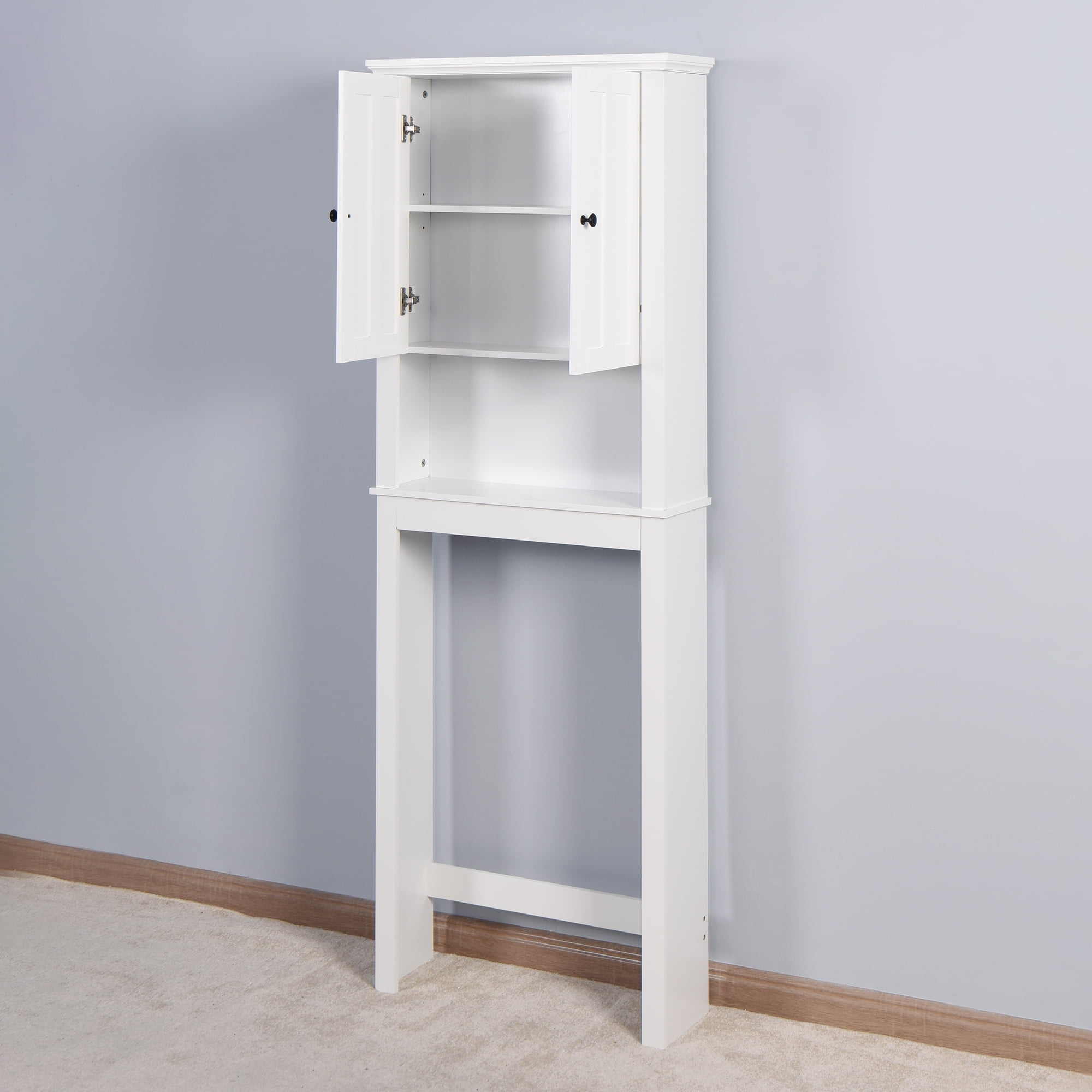 Kadyn Over The Toilet Storage Cabinet Rack for Bathroom, Bathroom Space Saver Storage Cabinet for Laundry Room, Bathroom Corner Stand Storage Organizer Shelf for Restroom, White Kadyn Over The Toilet Storage Cabinet Rack for Bathroom, Bathroom Space Saver Storage Cabinet for Laundry Room, Bathroom Corner Stand Storage Organizer Shelf for Restroom, White