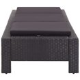 thumbnail image 2 of vidaXL Sunbed with Cushion Black Poly Rattan, 2 of 5
