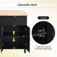 thumbnail image 5 of ARCTICSCORPION Drop Leaf Kitchen Islands with 2 Dining Stools, Solid Wood Black, 50.30 in, 5 of 7