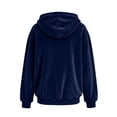thumbnail image 5 of Gtoiithly Women's Soft Velour Zip Up Hoodie Jacket, Lined Long Sleeve Hooded Sweatshirt, Casual Warm Outerwear for Fall & Winter with Pockets Navy M, 5 of 5