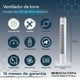 thumbnail image 3 of Ventilador De Torre Premium Corte Diamante Con Ionizador + Control Remoto Oscilación Temporizador Display Led 97cm De Alto Blanco Beckon, 3 of 8