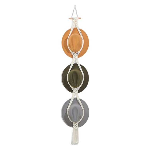 LCXmlly Easy To Hats Hat Hanger Easy Installation Elegant Bohemian Style Handwoven Rope Hat Hanging Rack for Home Room