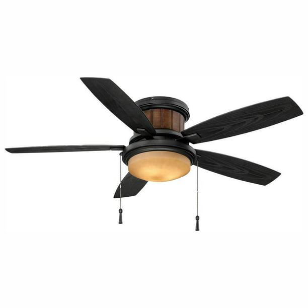 Roanoke 48 In Led Indoor Outdoor, Indoor Outdoor Natural Iron Oscillating Ceiling Fan With Remote Control