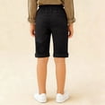 thumbnail image 6 of BRGZLK Girls' High-Waisted Solid Rolled-Cuff Half Pants Multi-Color Lightweight Linen Casual Trousers, 6 of 7