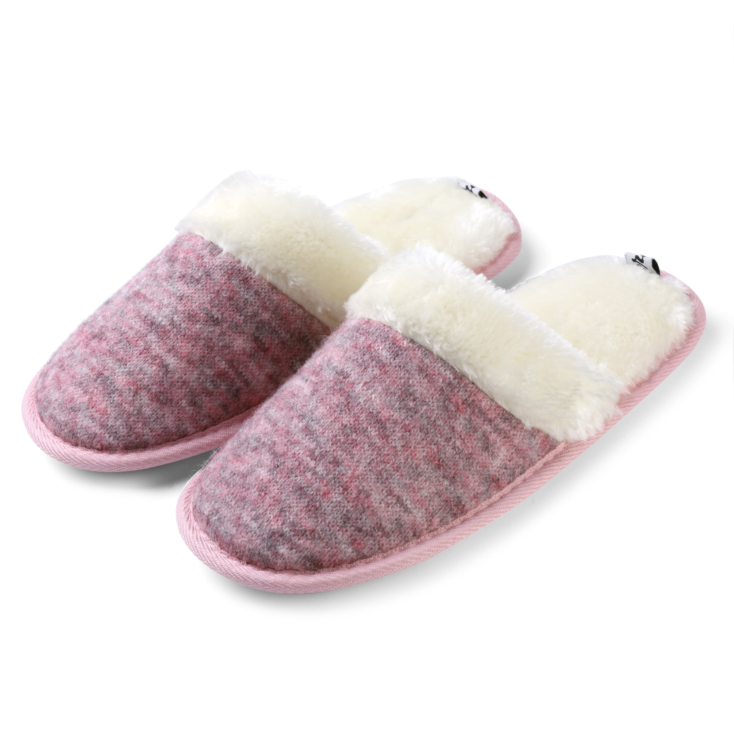 Polar Womens Memory Foam Rubber Sole Plush Faux Fur Cozy Comfort House Outdoor Winter Slippers Duel Size