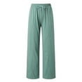 thumbnail image 4 of Dexiang Womens Causal Wide Leg Pants,Plud Sieze Sweatpants for Juniors Teen Girls Clearance Casual High Waisted Workout Joggers Lounge Pants Athletic Baggy Mint Green XL, 4 of 7