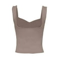 thumbnail image 5 of vigerkar Women Sleeveless Sexy Backless Going Out Crop Top Y2K Strappy Ruched Tank Top Summer Tight Slim Fit Cute Tops Brown, M, 5 of 6
