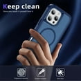 thumbnail image 6 of Dteck for iPhone 16 Pro Max Case with Camera Lens Protector, Compatible with MagSafe, Magnetic Heavy Duty Drop Protection Rugged Shockproof Touch Durable Phone Case with Invisible Kickstand 6.9",Blue, 6 of 7
