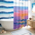 thumbnail image 6 of No Hook Shower Curtain, Sparkling Sea Shower Curtains for Bathroom with See Through Top Window, Summer Beach Abstract Fantasy Art Waterproof & Washable Bath Curtain Narrow 54"x78", 6 of 9