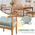 thumbnail image 5 of 3.5" Thick Square Chair Cushion Seat Pads, 16.5'' x 16.5'' Olefin Kitchen Chair Pads with Ties and Non-Slip Backing, 5 of 7