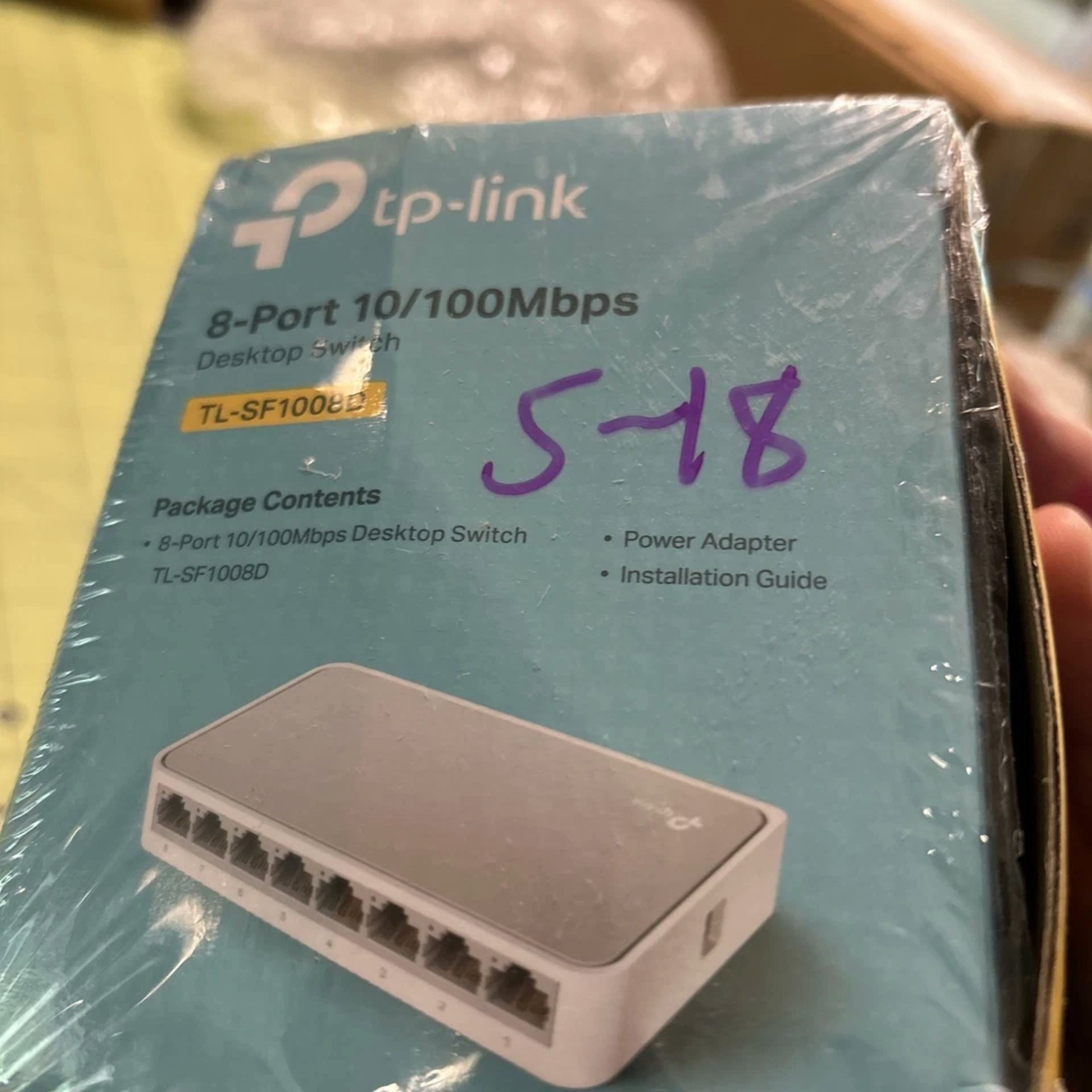 Tp-Link Tl-Sf1008D 8-Port Desktop Switch 10/100 Mbps Network. New