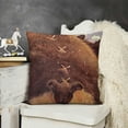 thumbnail image 2 of YINGXI Western Cow Brown Print Pillow Covers Decorative Throw Pillowcase 12x12in, 2 of 5