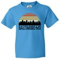thumbnail image 3 of Inktastic Baltimore Maryland Skyline Sunset Youth T-Shirt, 3 of 5