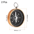 thumbnail image 2 of Uxcell Pocket Compass Survival Sports Navigation Compass with Key Ring Yellow 2 Pack, 2 of 6
