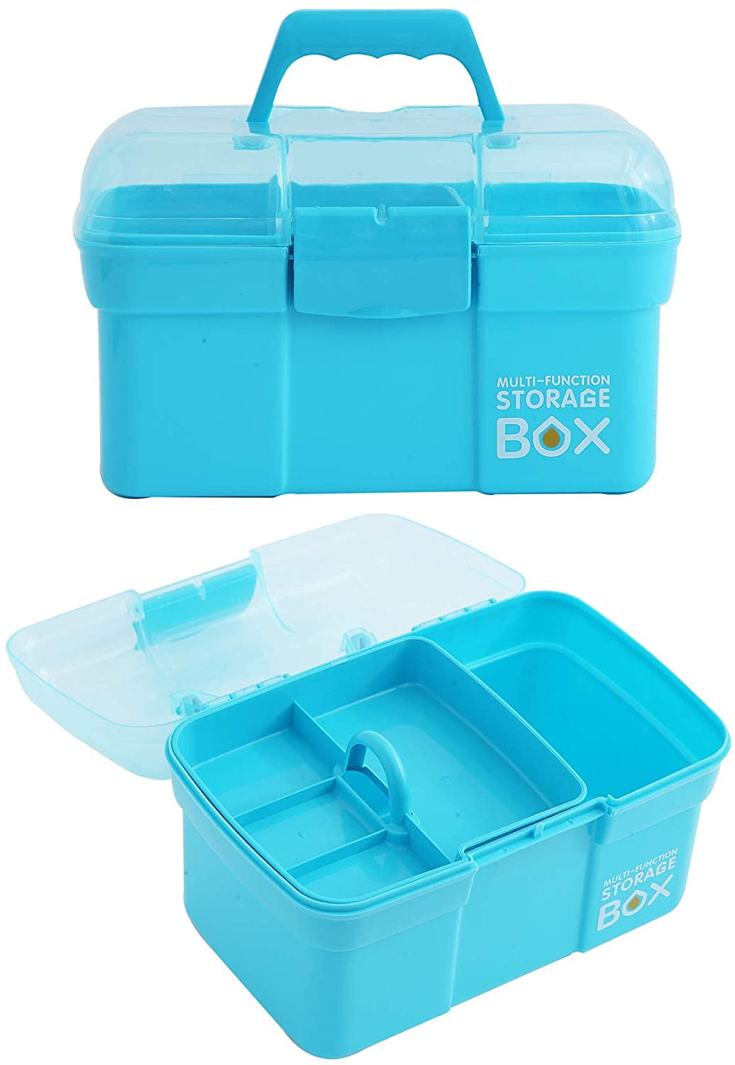 Kinsorcai 11'' Plastic Box Organizer with Removable Tray, Sewing Box  Organizer (Purple)