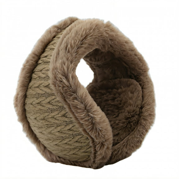 TELOLY Ear Warmers for Women,Warm Plush Interior Ear Muffs for Kids,Effective Heat Retention Womens Ear Muffs,Brown