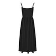 thumbnail image 4 of Women's Spaghetti Strap Scoop Neck Dress Summer Sleeveless Backless Midi Dresses Cocktail Party Flowy A-Line Dress, 4 of 4