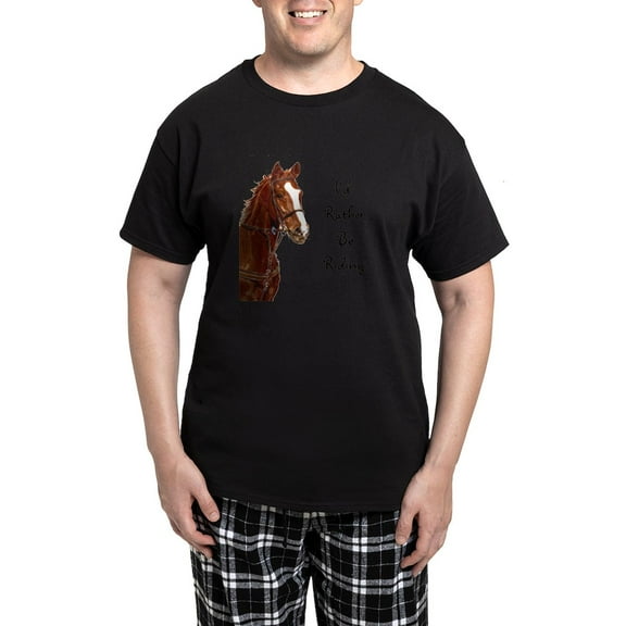 CafePress - Id Rather Be Riding! Horse Men's Dark Pajamas - Men's Dark Loose Fit Cotton Pajama Set