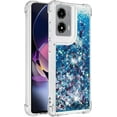 thumbnail image 3 of Case for Motorola Moto G Stylus 5G 2024 Case Glitter Cute Luxury Love Liquid Quicksand Clear Soft TPU Girls Women Stylish Bumper Shockproof Protective Cover for Moto G Stylus 5G 2024 Blue YB, 3 of 14
