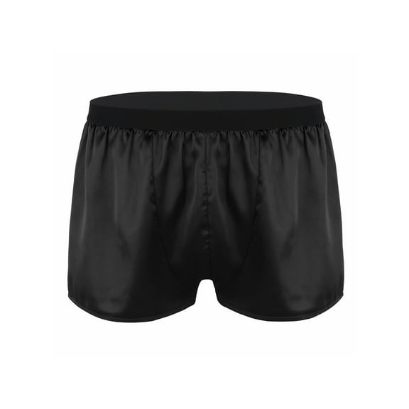 YiZYiF Mens Loose Fit Boxer Shorts Shiny Elastic Lounge Short Pants