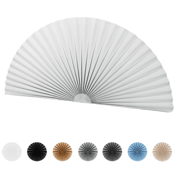 Arch Window Shade Light Filtering Pleated Shade Half Circle Self Adhesive Fabric Blinds Room Darkening Shades Stick on Easy Install Blinds Semi Circle Window Cover 45CM