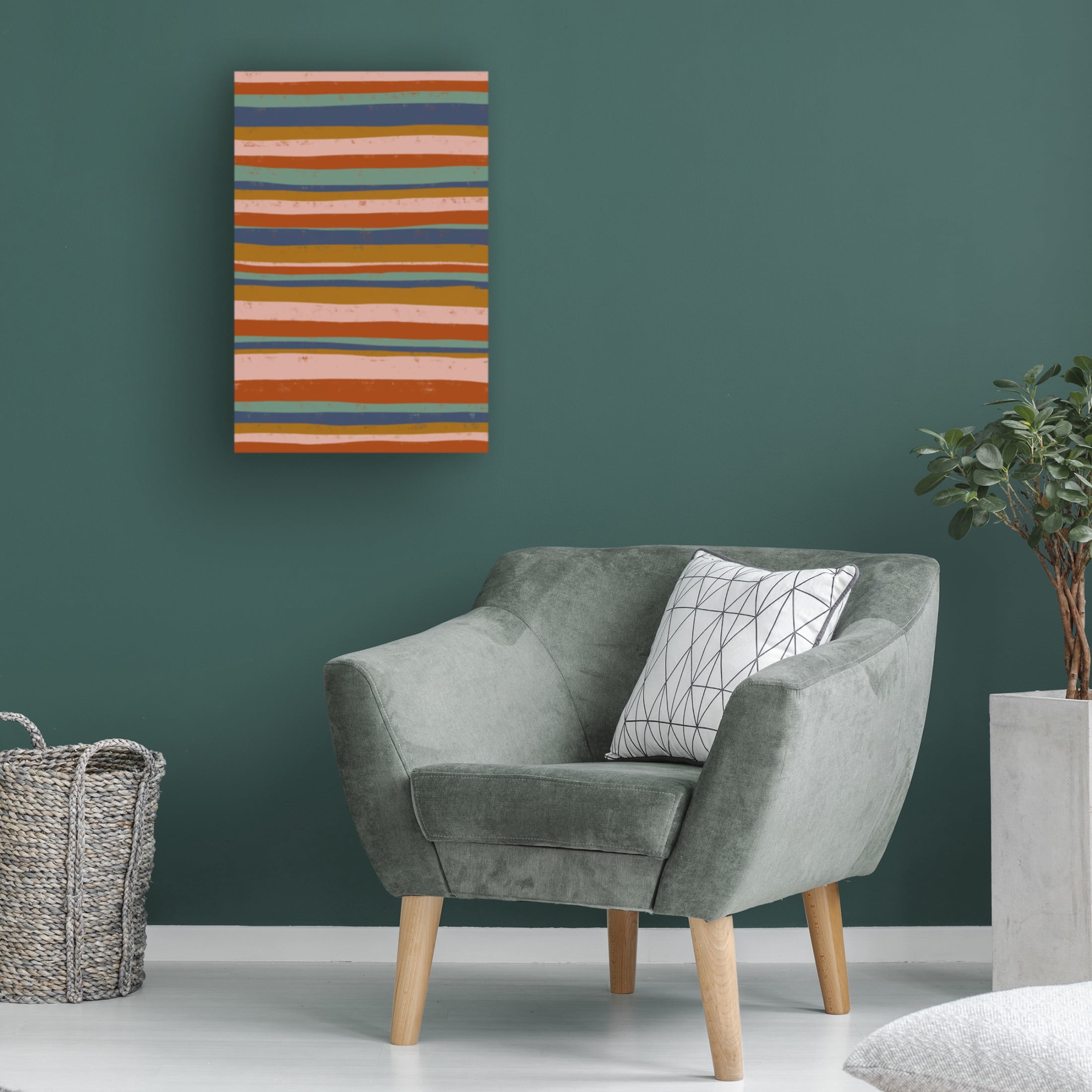 Canvas Wall Art - Treechild 'Ethno Colors Stripes' Wall Art for Living Room, Bedroom, or Office D?cor by Trademark Fine Art - 12 x 19 Inches