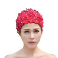 thumbnail image 3 of Gorro de baño YUANXCMXG con Flores vintage rojo, 3 of 4