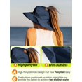 thumbnail image 2 of Beach Sun Hats for Women UV Protection High Ponytail Hole UPF 50+ Fishing Safari Garden Hiking Hat Packable, 2 of 5