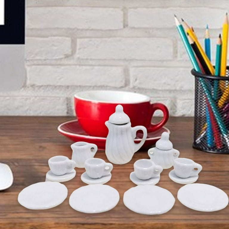 Mini Teapot Cup Plate,Simulation Dining Ware Accessories Toys