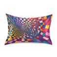 thumbnail image 7 of Yayeee Pillowcase Standard Size Set of 2 Satin Wrinkle Resistant Pillow Case, Colorful Wavy Plaid, 7 of 7