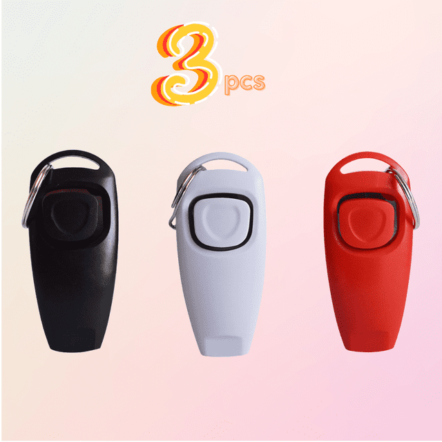 Estbridge 3pcs Dog Training Clicker & Whistle 2-in-1 Training Pointer for Dogs - Durable Plastic Training Device with Ergonomic Handle Portable Outdoor Safety Alert for Corrective Behavi