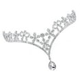 thumbnail image 2 of Cadena para la frente de dama de honor con colgante de cristal y diamantes de imitación, tocado de boda (plata), 2 of 7
