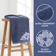 thumbnail image 2 of REGALWOVEN Hand Towels Set of 2 Embroidered Floral Pattern Decorative Towel Cotton Absorbent Soft Bathroom Hand Towel Set Navy Blue 14" x 31", 2 of 6