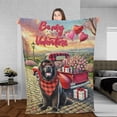 thumbnail image 3 of Be My Valentine's Newfoundland Truck Full of Love Flower Balloon Cozy Fleece Blanket Newfie Dog Lover Gifts Warm Soft Throw Blanket - 02029, 3 of 5
