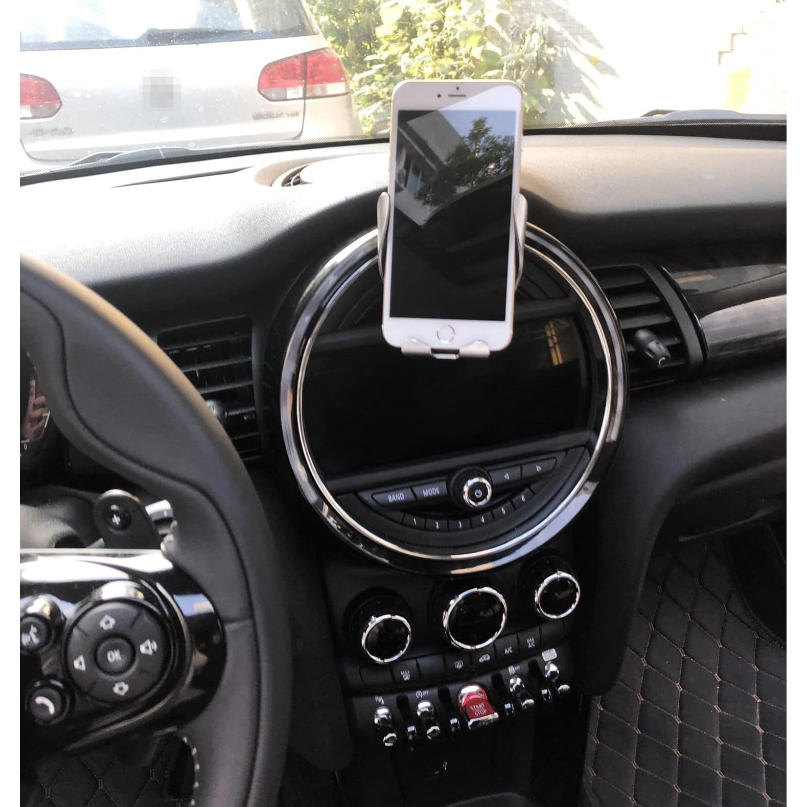 Dashboard Direct Clip-On Mount Phone Gravity Holder For 2015/2016-up Mini Cooper F55 F56 F60 (Won't Occupy Air Vent Opening)