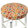 thumbnail image 3 of Lsque Autumn Leaves 3 Pattern Round Bar chair cushion covers Velvet Fabric Premium Comfort Protects from Scratches and Stains for 14-17 Inch Chair-14 inch, 3 of 7