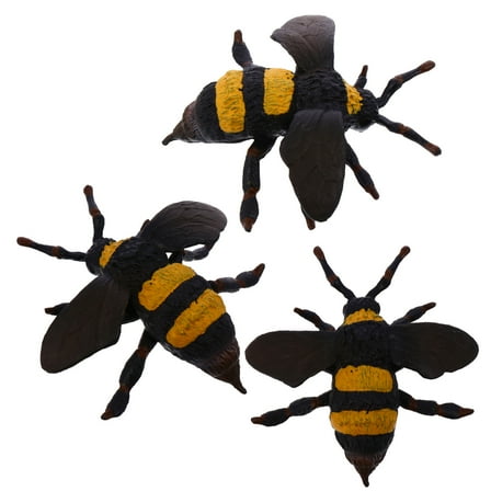 FONDOTIN realistic bees Bee Model Toys PVC Party Decoration Party 3Pcs