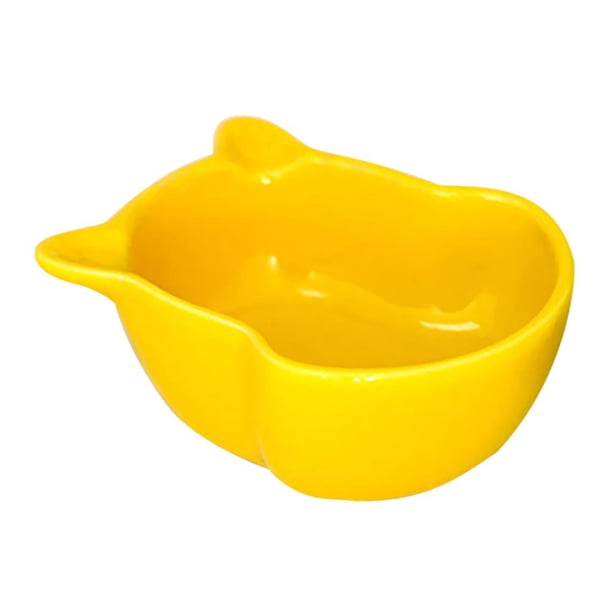 Forma de Oso Salvador Alimentador para hámster Conejo Tazón Riego amarillo
