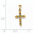 thumbnail image 3 of Pendentif Croix Citrine & Diamant en Or Jaune 14K, 3 of 3