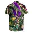 thumbnail image 4 of Aloohaidyvio Mens Mardi Gras Shirts Men's Hawaiian Button Down Short Sleeve Shirt Funny Floral Casual Beach Shirts 2025 Mardi Gras Clothing Clearance, 4 of 5