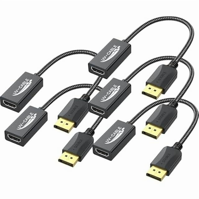 wonima11 DisplayPort to HDMI Adapter 4K, 5-Pack, Display Port DP to HDMI Adapter Cable Male to Female Compatible with Computer, Monitor, TV, Projector (5, Black)