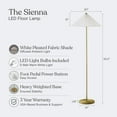thumbnail image 3 of Sienna 62" Japandi-Inspired LED Gold Floor Lamp with White Pleated Cone Shade, 3 of 5