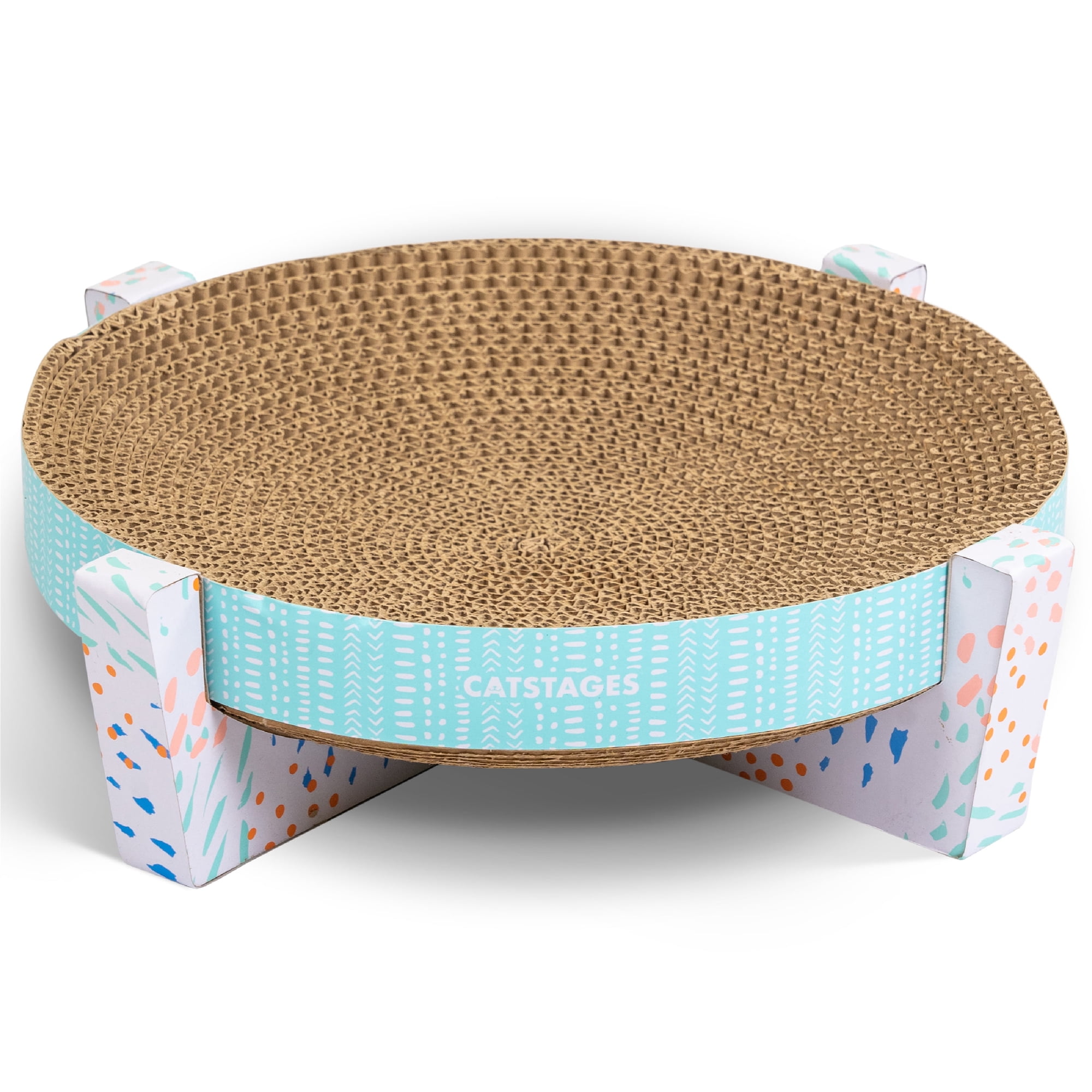 Catstages Scratch, Snuggle & Rest Elevated Cat Lounger and Scratcher with Catnip, Cat Furniture for Relaxing and Play