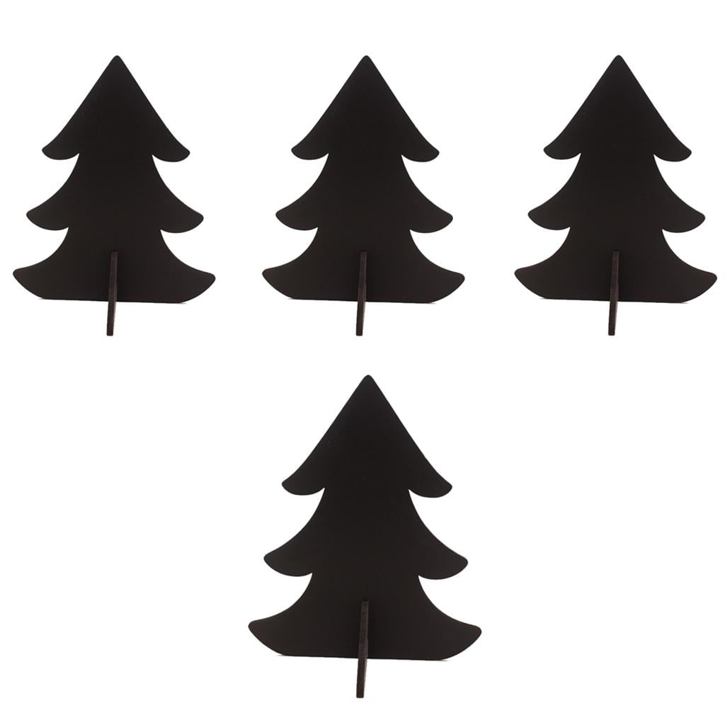 4x Tree Shaped Wooden ChalkBoards Blackboards Memo Message Boards Note Sign Reminder Boards for Wedding Christmas Party Decoration
