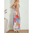 thumbnail image 2 of Lamuusaa Women's Summer Long Slip Dress Floral Fish Print Sleeveless Strap Slim Ankle Length Dress, 2 of 7