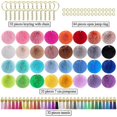 thumbnail image 3 of 160 PCS Keychain Pom Pom Tassel Set Pom Pom Balls Gold Key Ring Faux Fur Pom Pom for DIY Projects, R, 3 of 5